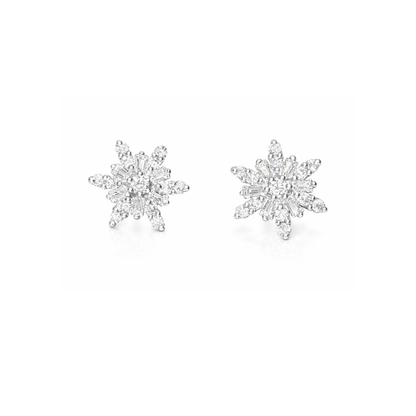 Snowflake Silver Eartops