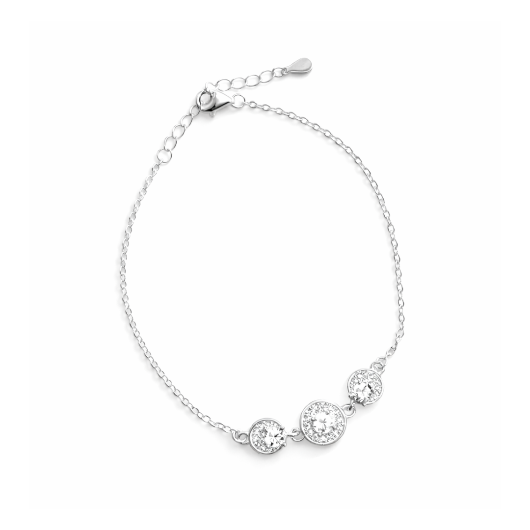 Round Cut Silver Bracelet