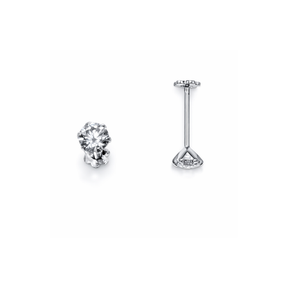 Round Silver Ear Studs