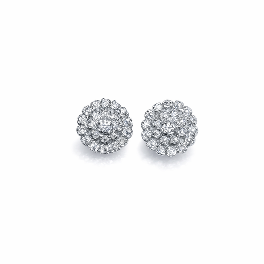 Daisy Silver Eartops