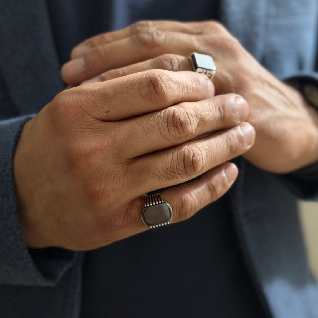 Black Stone Silver Ring