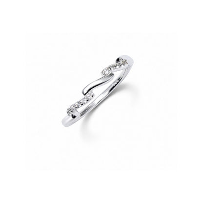 Wave Pave Silver Stacking Ring