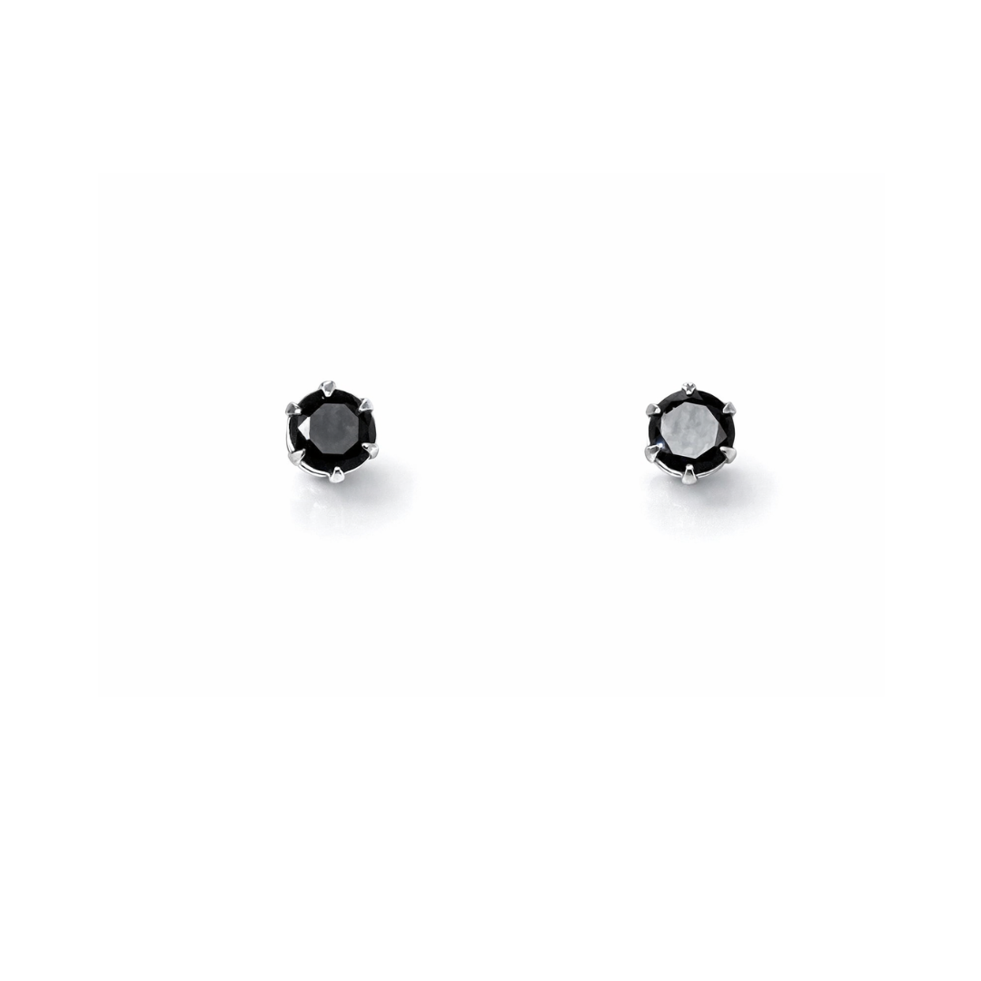 Round Silver Ear Studs