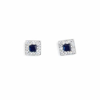 Square Stone Silver Pendant Set
