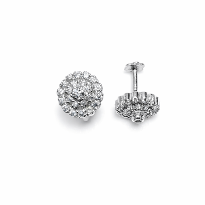 Daisy Silver Eartops