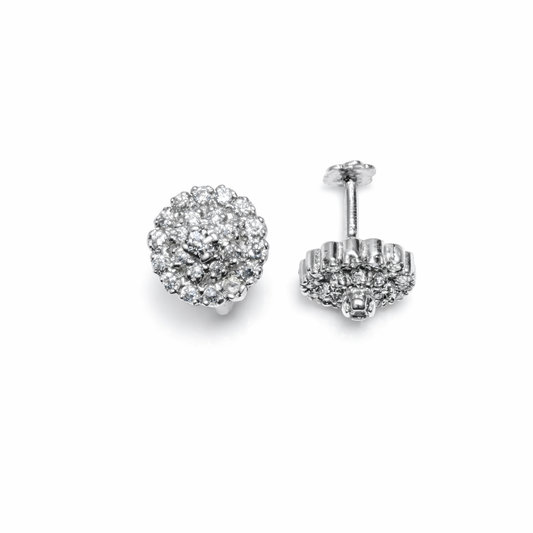 Daisy Silver Eartops