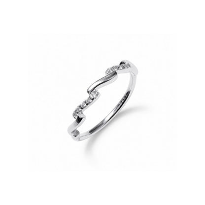 Wave Pave Silver Stacking Ring