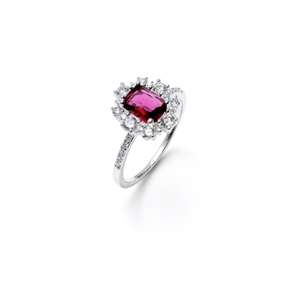 Emerald-Cut Stone Silver Ring