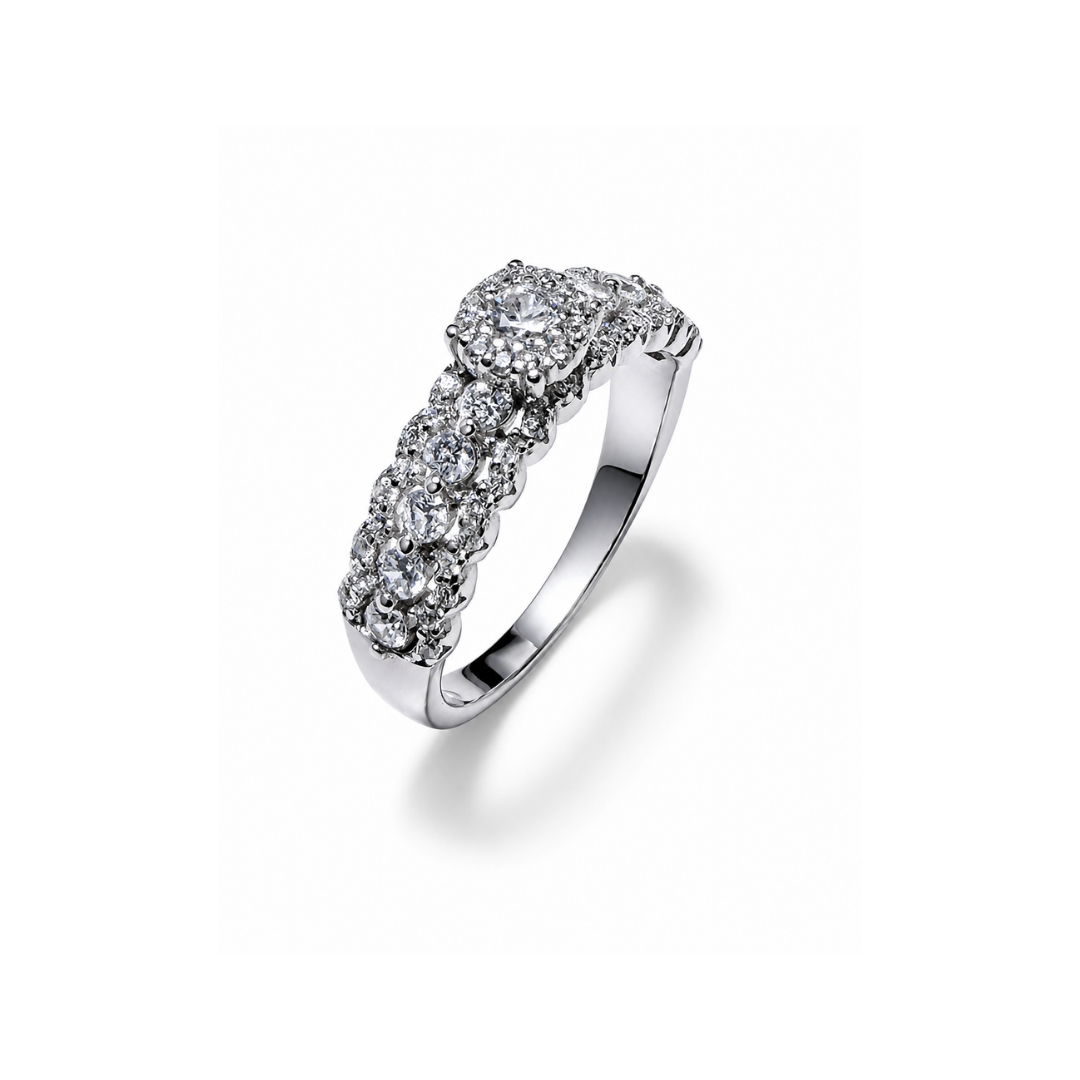 Solitaire Silver Anniversary Ring