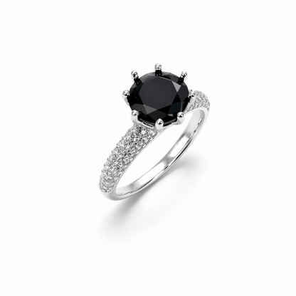 Round Simulated Silver Ring