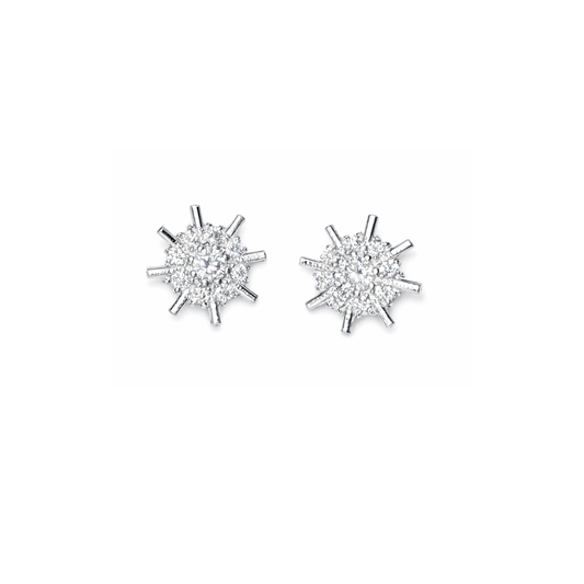 Starburst Silver Eartops