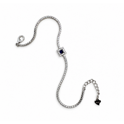 Navy Square 925 Tennis Bracelet