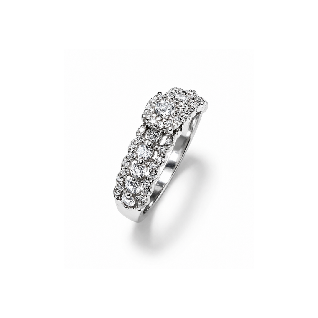 Solitaire Silver Anniversary Ring