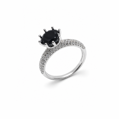 Round Simulated Silver Ring