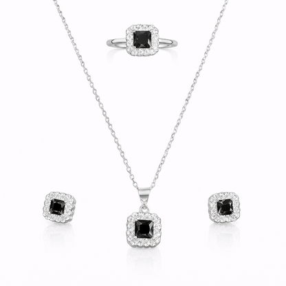 Lace Edge Silver Pendant Set