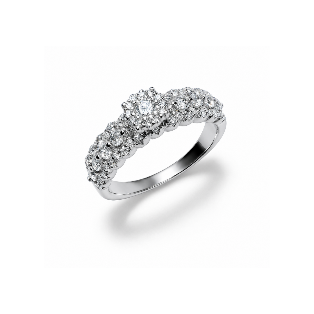 Solitaire Silver Anniversary Ring