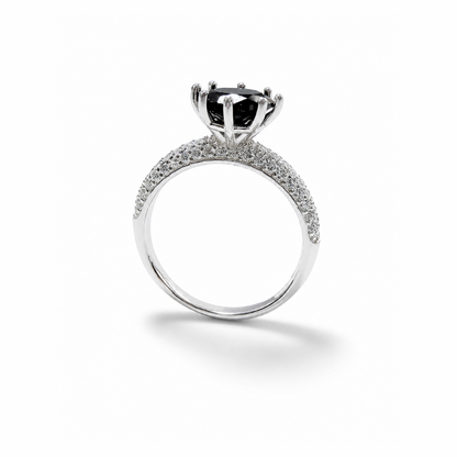 Round Simulated Silver Ring