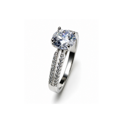 Hayes Split Hidden Halo Engagement Silver Ring