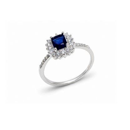 Emerald-Cut Stone Silver Ring