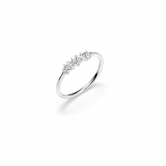 Wave Line Stacking Silver Ring