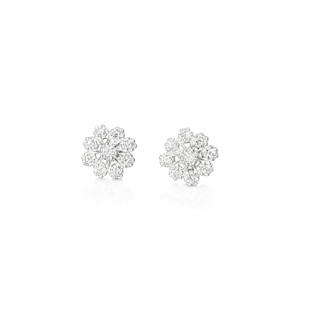 Silver Bloom Eartops