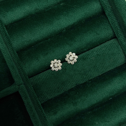 Silver Bloom Eartops