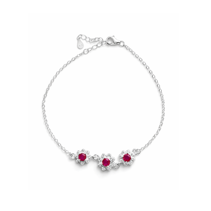 Flower Charm Silver Bracelet