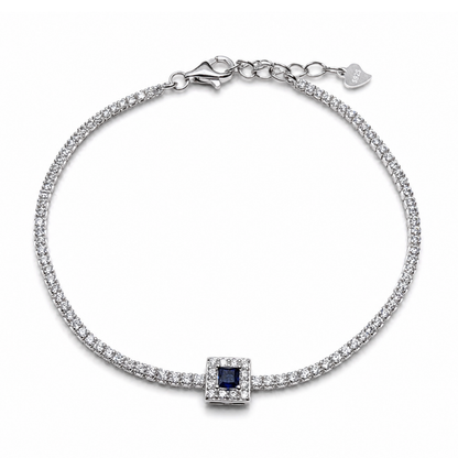 Navy Square 925 Tennis Bracelet