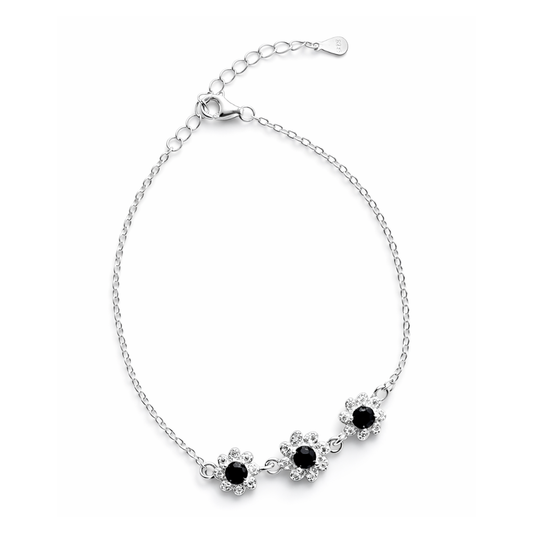 Flower Charm Silver Bracelet