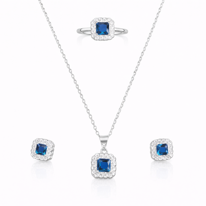 Lace Edge Silver Pendant Set