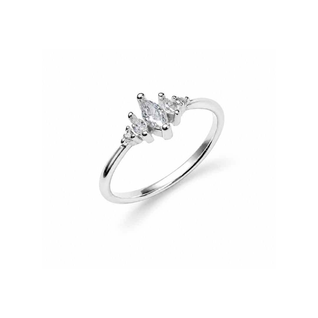 Marquise Cut Pave Stacking Ring