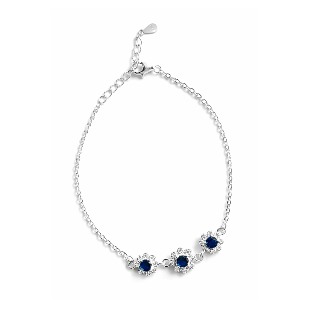 Flower Charm Silver Bracelet