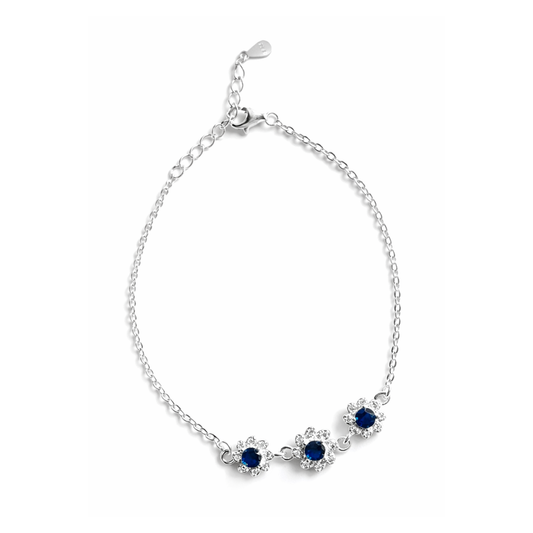 Flower Charm Silver Bracelet
