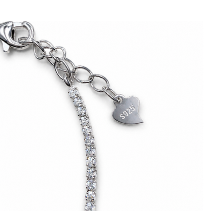 Geometric Square 925 Silver Tennis Bracelet