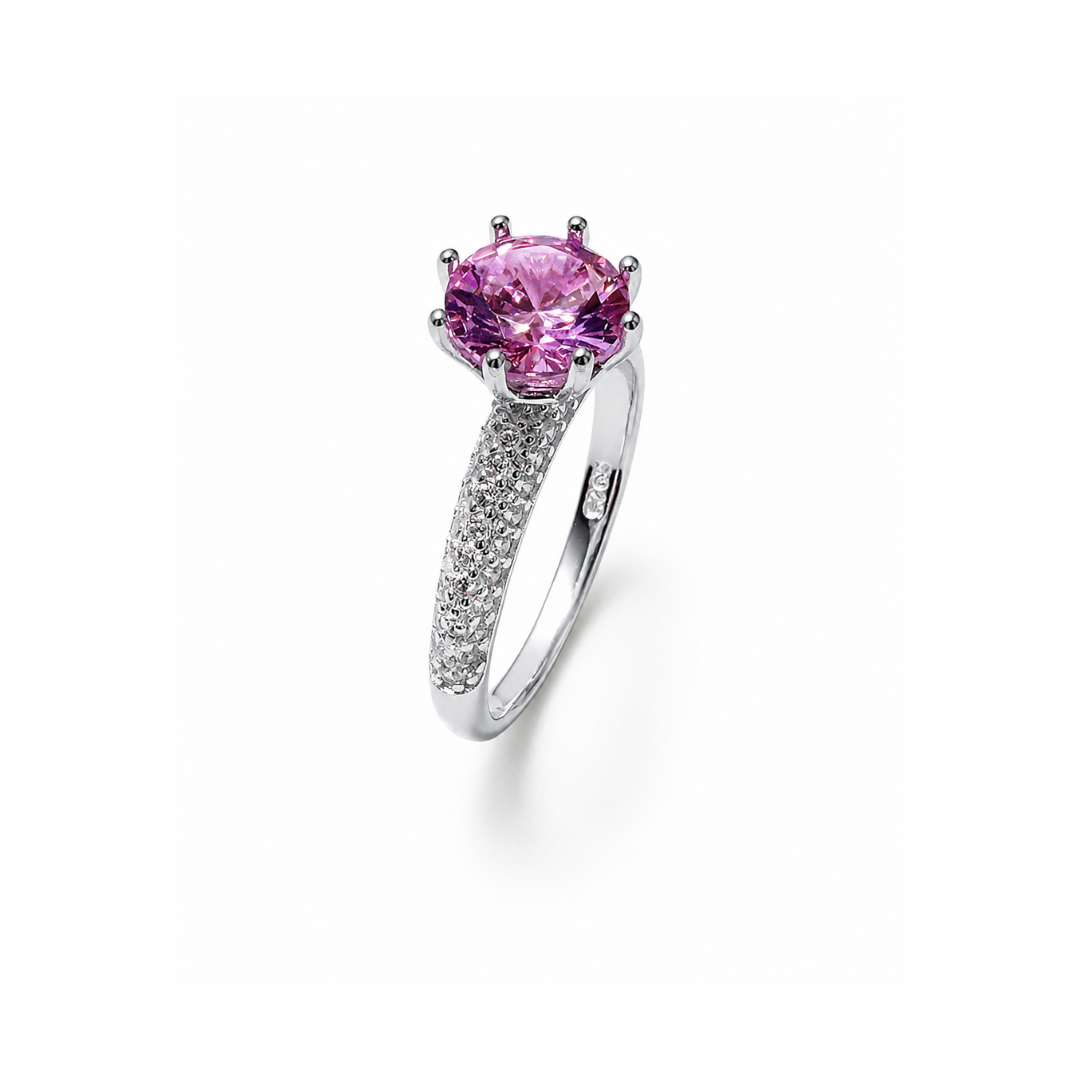 Round Simulated Silver Ring