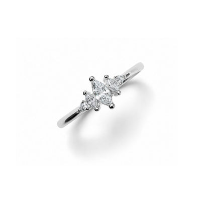 Marquise Cut Pave Stacking Ring