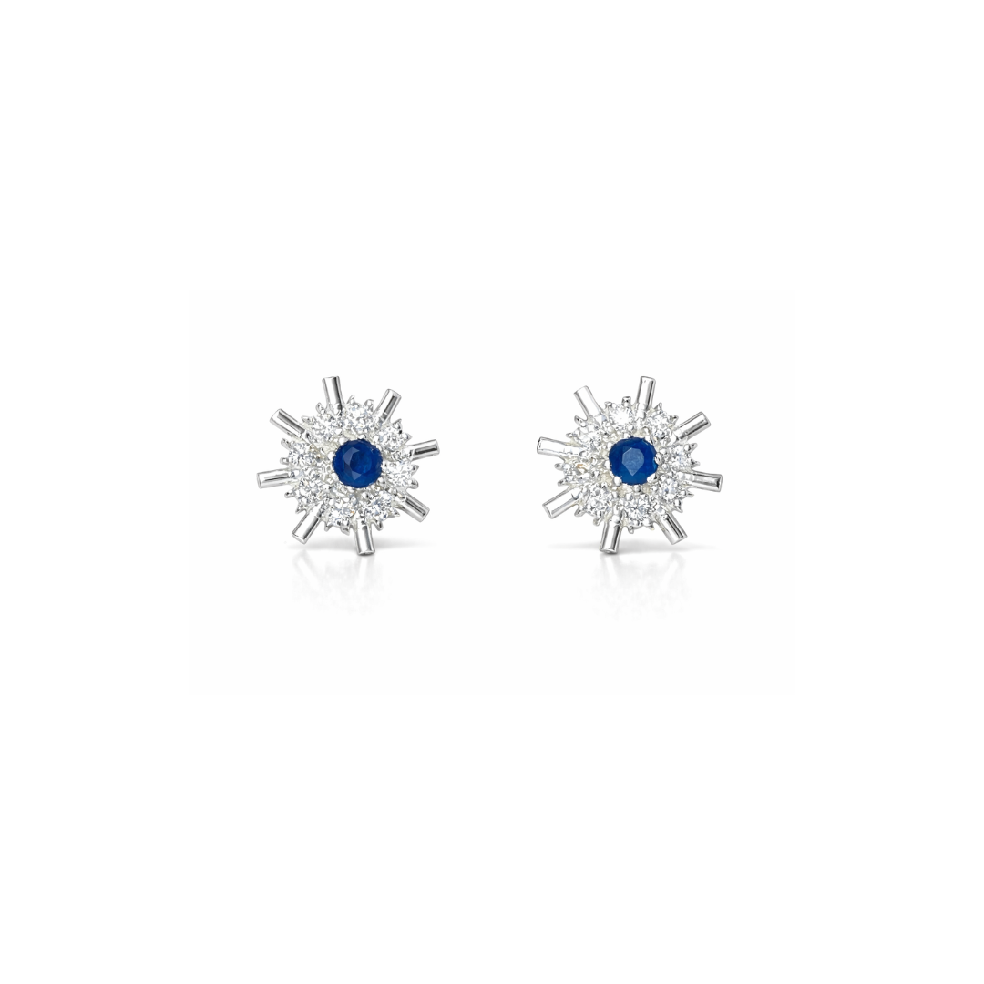 Starburst Silver Eartops