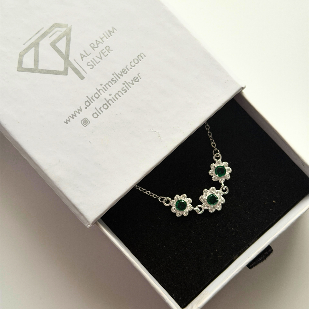Flower Charm Silver Bracelet