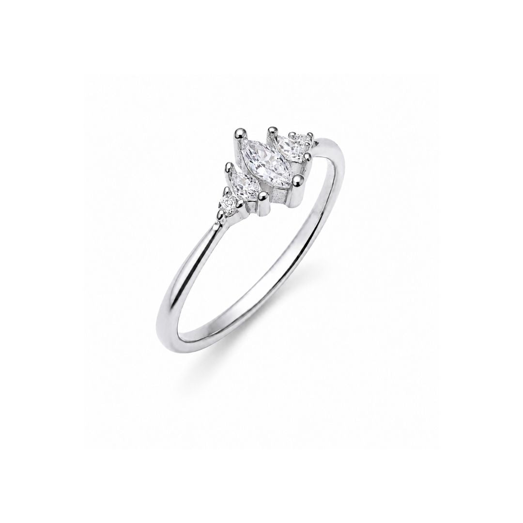 Marquise Cut Pave Stacking Ring