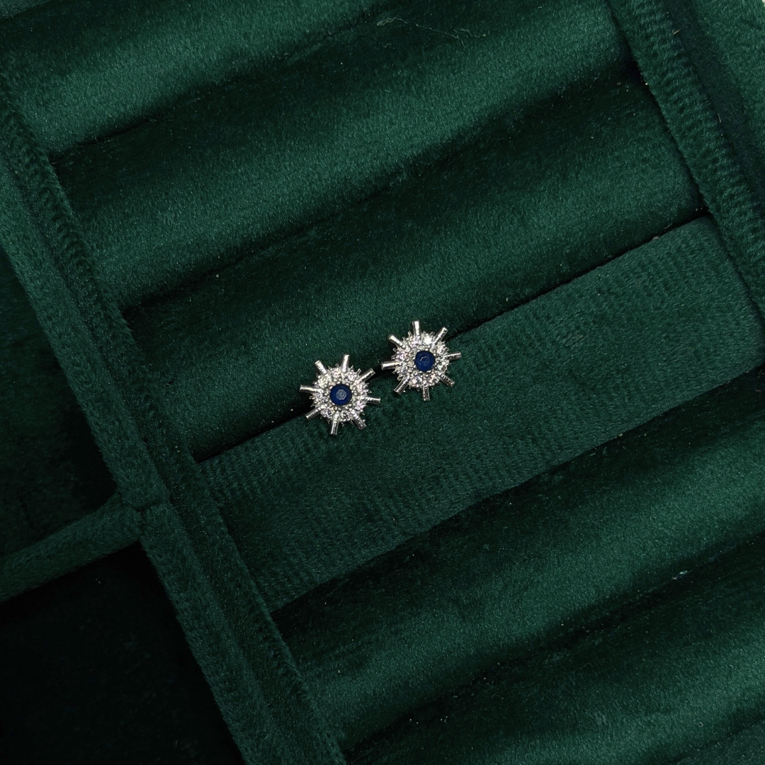 Starburst Silver Eartops