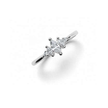 Marquise Cut Pave Stacking Ring