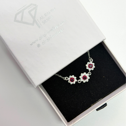 Flower Charm Silver Bracelet