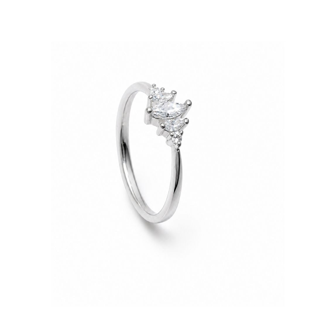 Marquise Cut Pave Stacking Ring