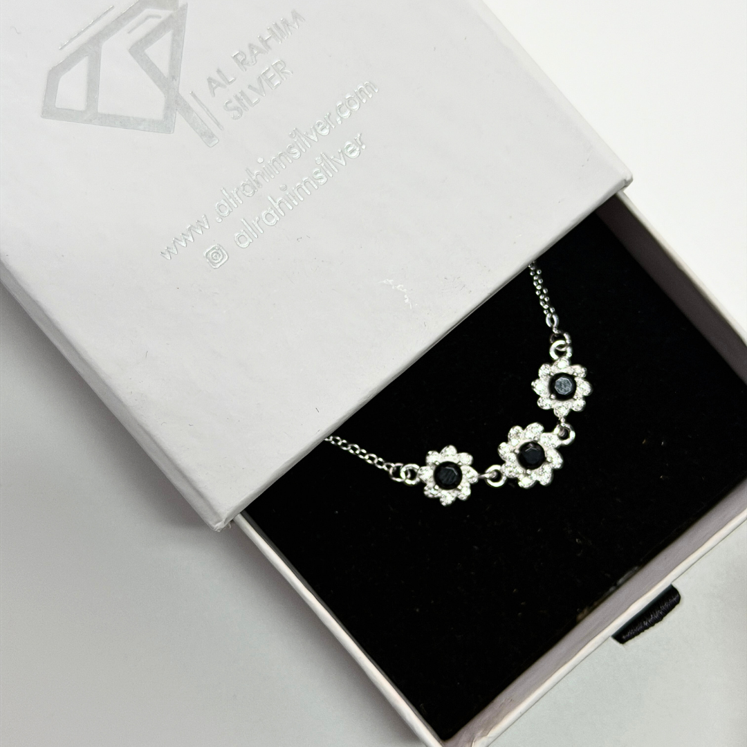 Flower Charm Silver Bracelet
