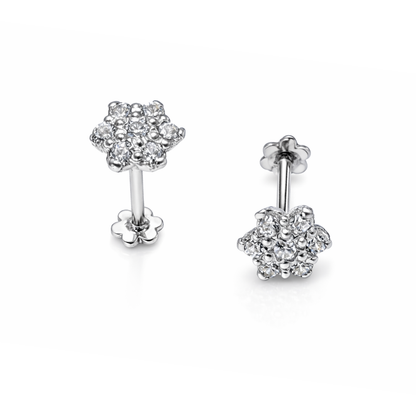 Seven Star Silver Ear Studs