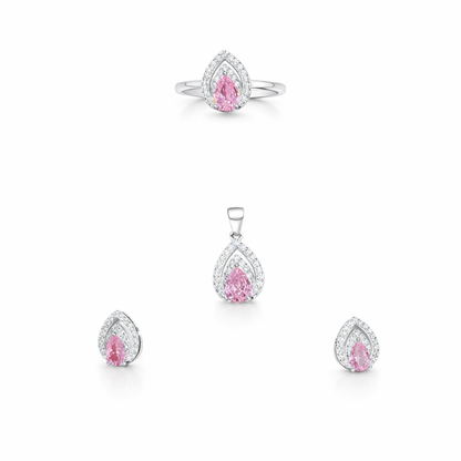 Teardrop Silver Pendant Set