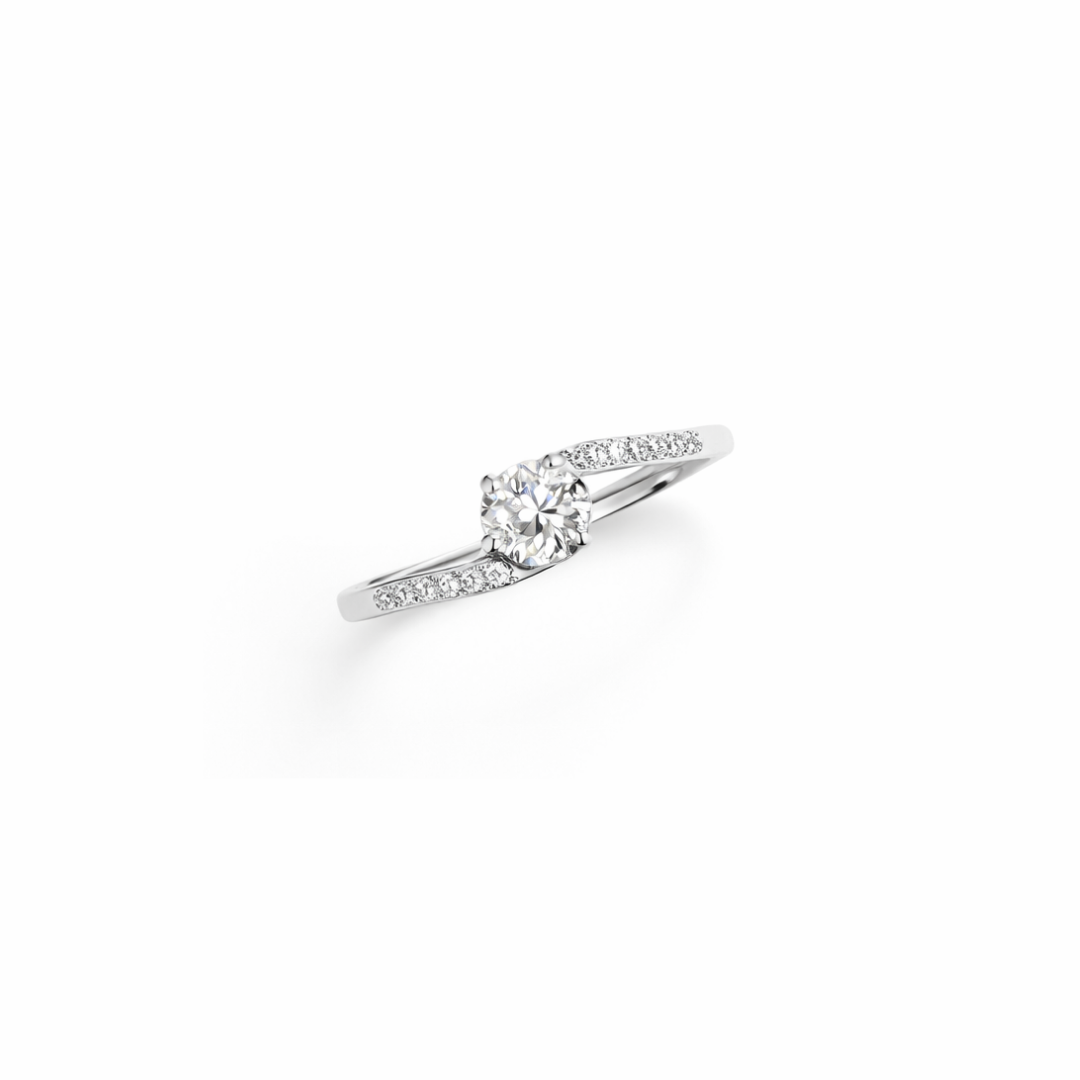 Twisted Silver Solitaire Ring