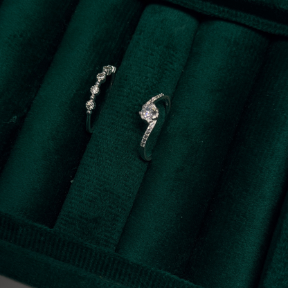 Twisted Silver Solitaire Ring