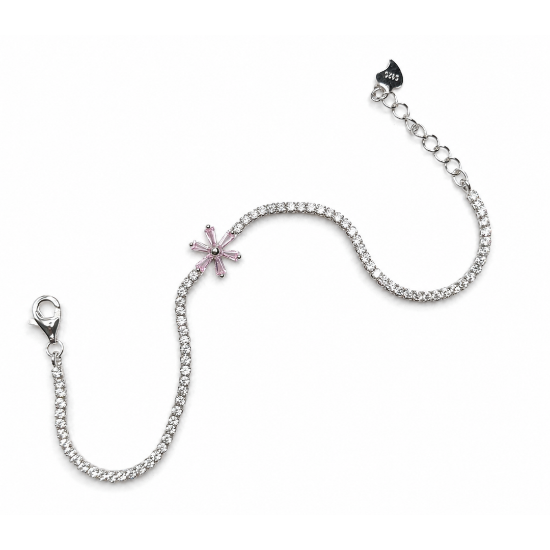 Flower charm Tennis Bracelet
