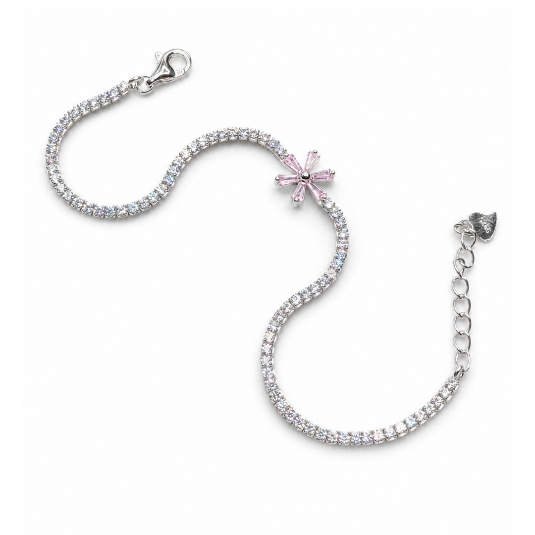 Flower charm Tennis Bracelet